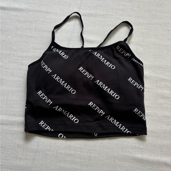 Repipi Armario Black Logo Crop Top Women’s XS Bra Built-In Y2K Streetwear - Picture 1 of 7